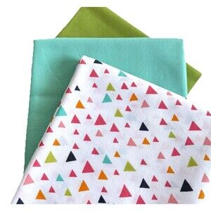 Rainbow Triangles Waverly Quilting Bundle Cotton Coordinating Fabric Lot Aqua